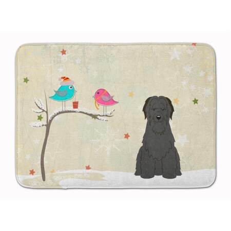 Carolines Treasures Christmas Presents Friends Briard Black Machine Washable Memory Foam Mat BB2553RUG